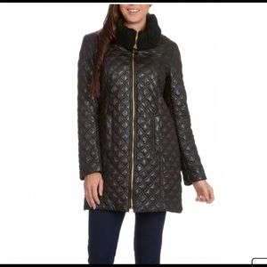 Via Spiga diamond quilted walker coat BLACK NWT